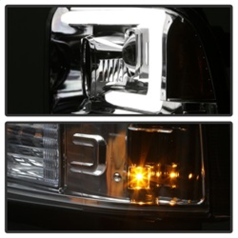 Spyder 05-07 Ford F250/350/450 SD Ver 2 Proj Headlights - Light Bar DRL - Black PRO-YD-FS05V2-LB-C 5084682 5084682 Photo - Unmounted