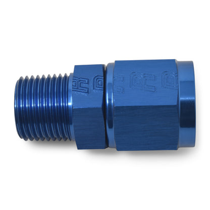 Russell Straight #6 AN Female To Male 1/8" NPT - Blue 614216 Photo - out of package