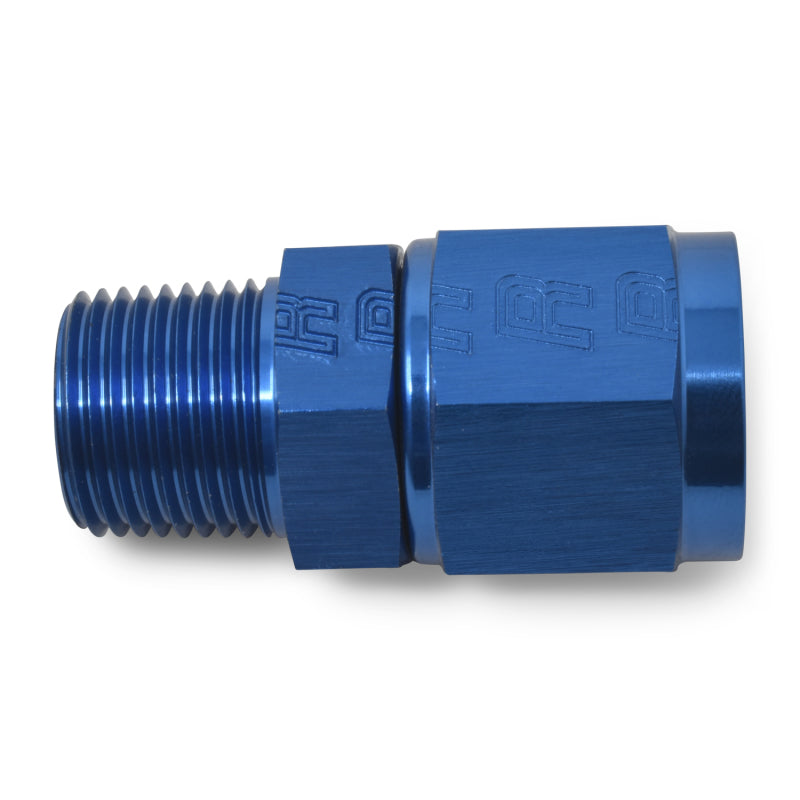 Russell Straight #6 AN Female To Male 1/8" NPT - Blue 614216 Photo - out of package