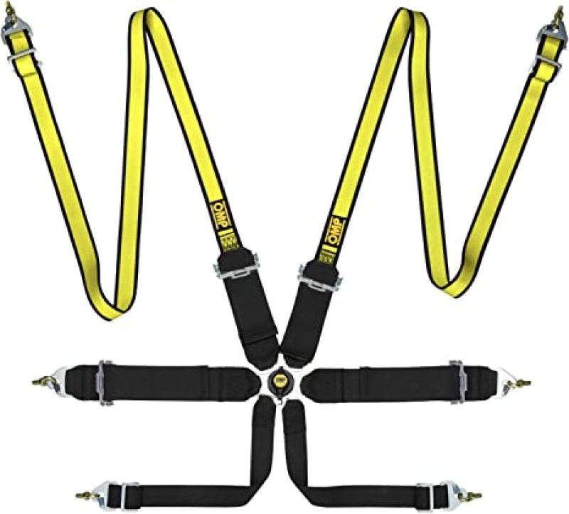 OMP First 3/2 Racing Harness Black Yellow DA0-0204-B02-178 DA0-0204-B02-178 Photo - Primary