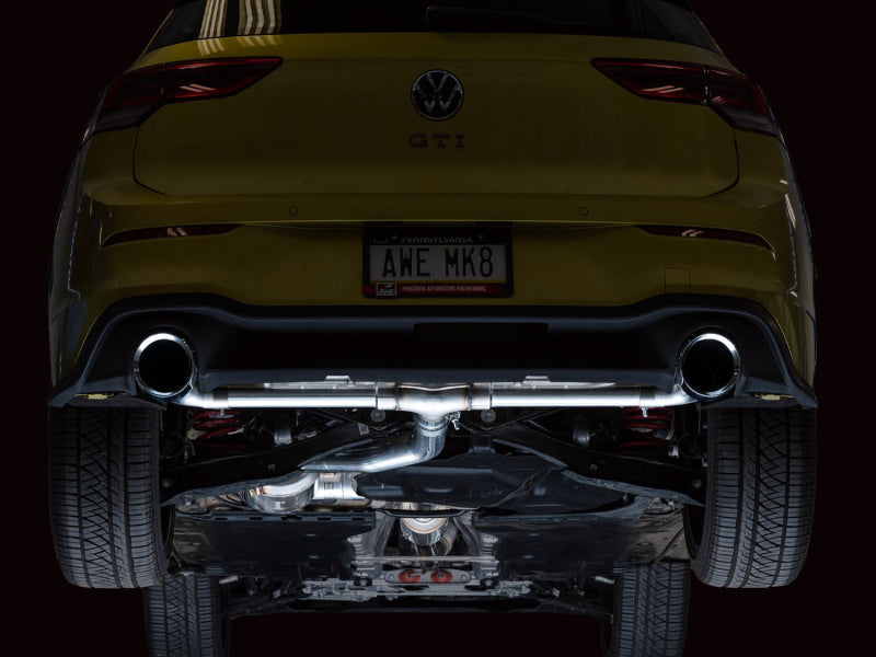 AWE Tuning AWE 2022 VW GTI MK8 Touring Edition Exhaust - Chrome Silver Tips 3015-32658 3015-32658 Photo - Mounted