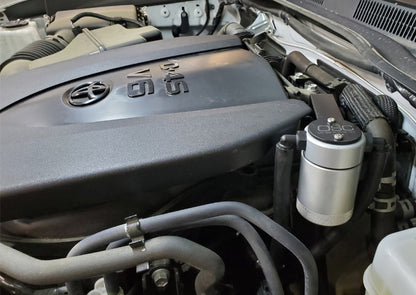 J&L 16-23 Toyota Tacoma 3.5L Driver Side Oil Separator 3.0 - Clear Anodized 3104D-C 3104D-C Photo - Mounted
