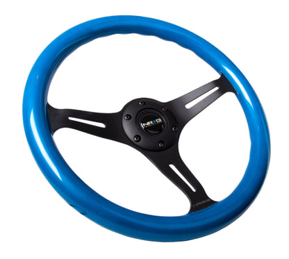 NRG ST-015 Black & Blue Painted Wood Steering Wheel ST-015BK-BL Photo - Primary