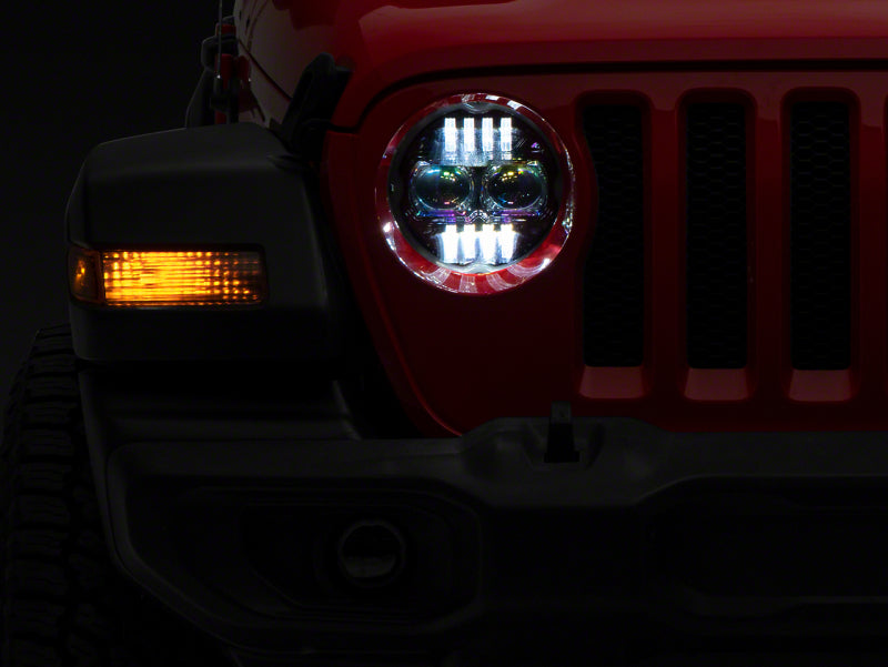Raxiom 18-23 Jeep Wrangler JL Axial Series 9-In Angel Eye LED Headlights- Blk Housing (Clear Lens) J177416 J177416 Photo - Primary