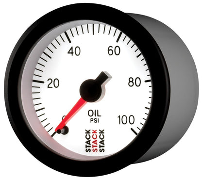 Autometer Stack 52mm 0-100 PSI 1/8in NPTF Male Pro Stepper Motor Oil Pressure Gauge - White ST3352 ST3352 User 2