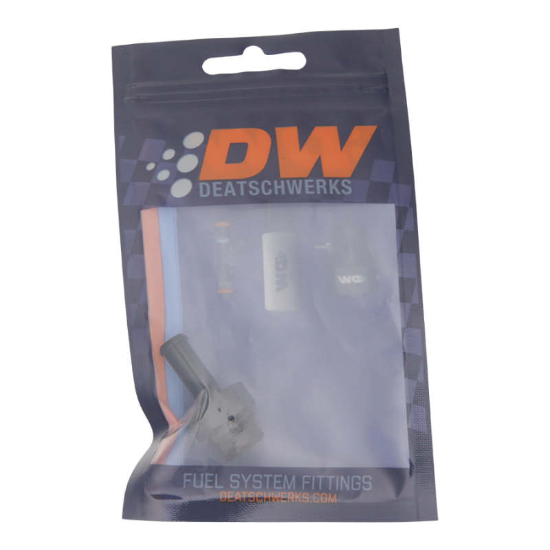 DeatschWerks 6AN ORB Male to 5/16in Male Barb Fitting (Incl O-Ring) - Anodized Matte Black 6-02-0505-B 6-02-0505-B Photo - lifestyle view