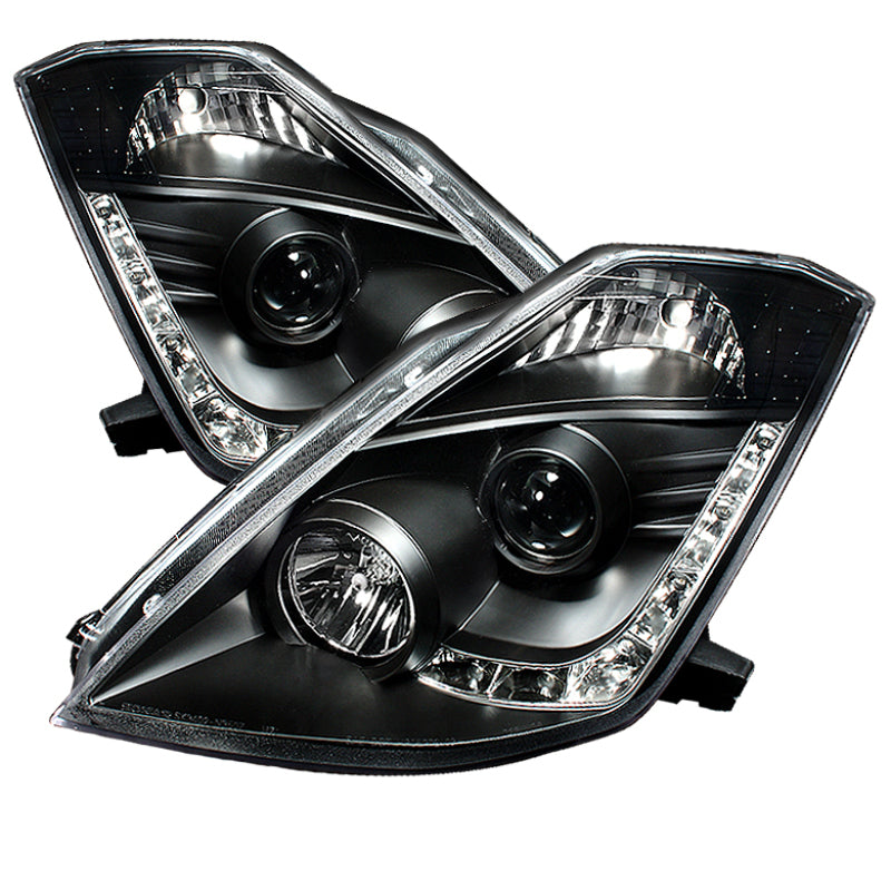 Spyder Nissan 350Z 03-05 Projector Headlights Xenon DRL Blk High H1 Lw D2R PRO-YD-N350Z02-HID-DRL-BK 5032225 5032225 Photo - Primary