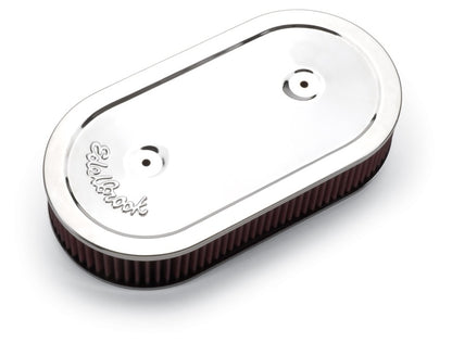 Edelbrock Air Cleaner, Pro-Flo Series, Oval, Steel Top, Cloth Element, 13.5" X 7 1236 Photo - Primary