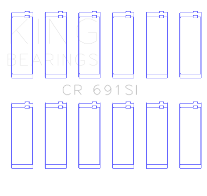 King Engine Bearings Ford V-6 183. (Size +0.75mm) Connecting Rod Bearing Set CR691SI0.75 CR691SI0.75 Photo - Primary