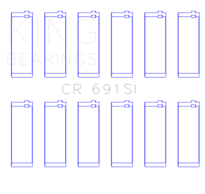 King Engine Bearings Ford V-6 183. (Size +0.75mm) Connecting Rod Bearing Set CR691SI0.75 CR691SI0.75 Photo - Primary