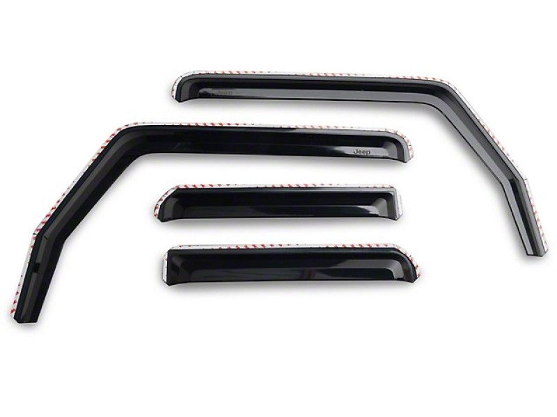 Officially Licensed Jeep 07-18 Jeep Wrangler JK 4Door Element Tinted Window Visors- Front and Rear oljJ167181