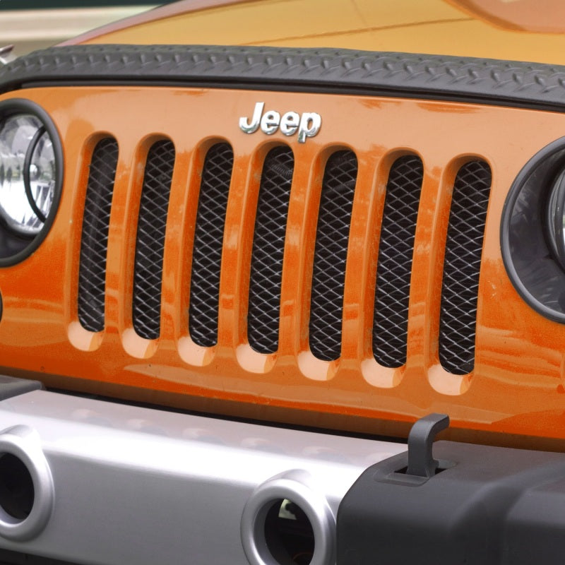 Rugged Ridge Grille Insert, Mesh, Black; 07-18 Jeep Wrangler JK 11401.31 Photo - Mounted