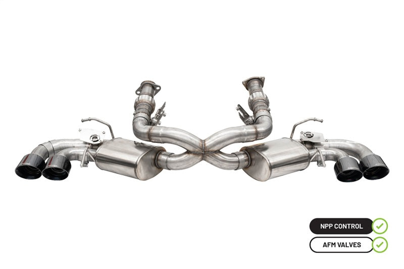 Corsa 2020 Corvette C8 3in Valved Cat-Back 4.5in Blk Quad Tips - Fits Factory Perf Exhaust w/ AFM 21100BLK 21100BLK Photo - Primary