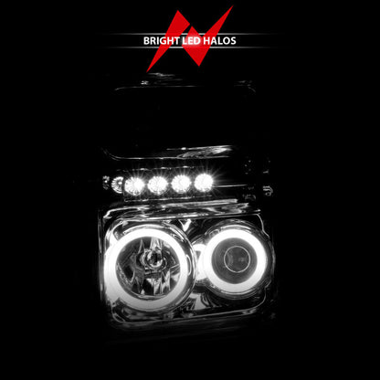 Anzo 2008-2010 Ford F-250 Projector Headlights w/ Halo Chrome (CCFL) 111167 Photo - lifestyle view