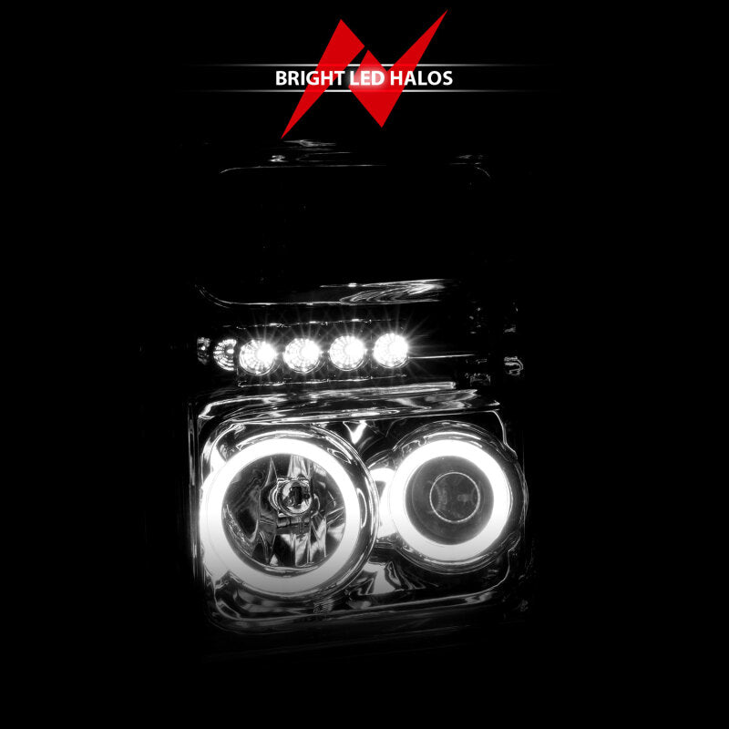 Anzo 2008-2010 Ford F-250 Projector Headlights w/ Halo Chrome (CCFL) 111167 Photo - lifestyle view