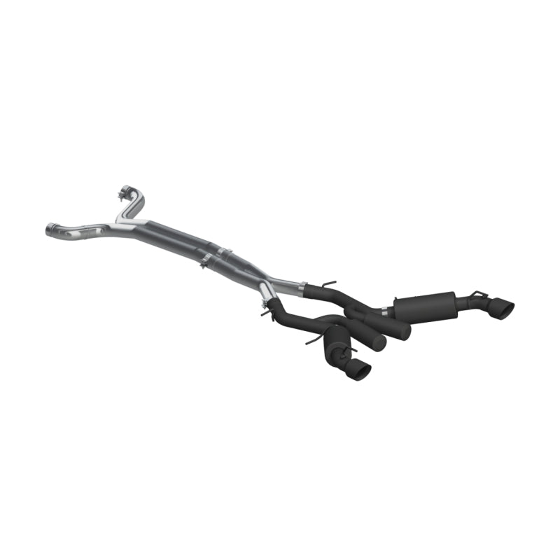 MBRP 16-19 Chevrolet Camaro SS 6 Speed 3in Dual Cat Back w/ 4.5in OD Tips - Black (Non NPP Models) S7035BLK S7035BLK Photo - Primary