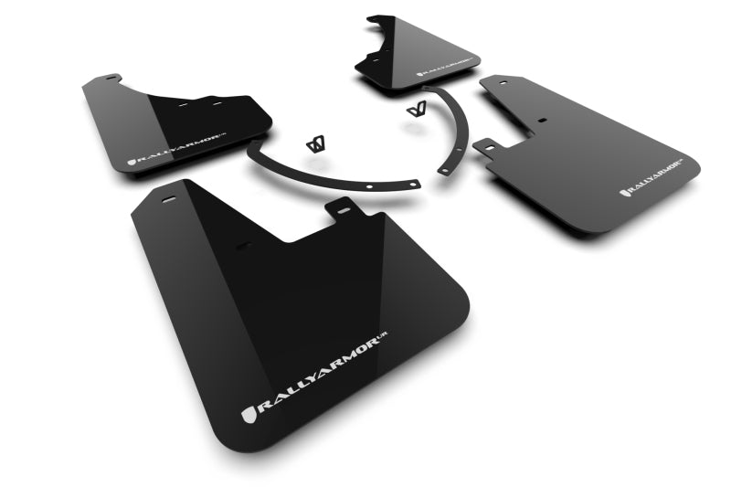 Rally Armor 2024+ Hyundai Santa Fe Black Mud Flap w/ White Logo MF118-UR-BLK-WH MF118-UR-BLK-WH Photo - Primary