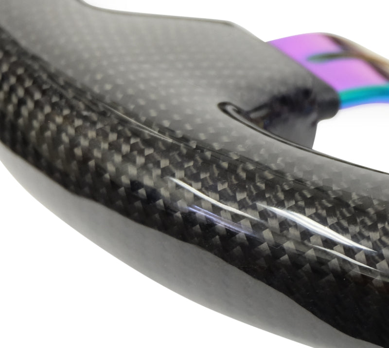 NRG Carbon Fiber Steering Wheel350mm 1.5" Deep Dish With Neochrome Center ST-010MC-CF Photo - Primary
