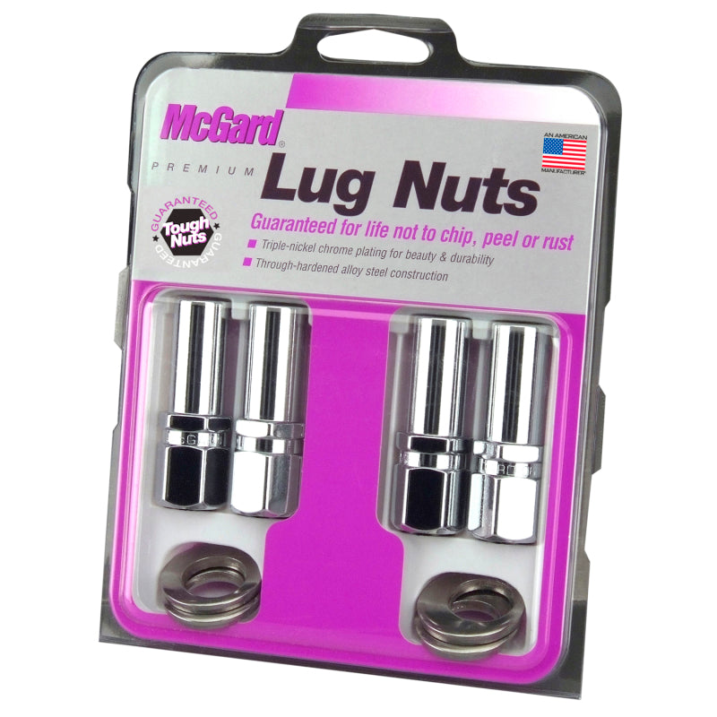 McGard Hex Lug Nut (Drag Racing X-Long Shank) 1/2-20 / 13/16 Hex / 2.475in. Length (4-Pack) - Chrome 63000 63000 Photo - in package