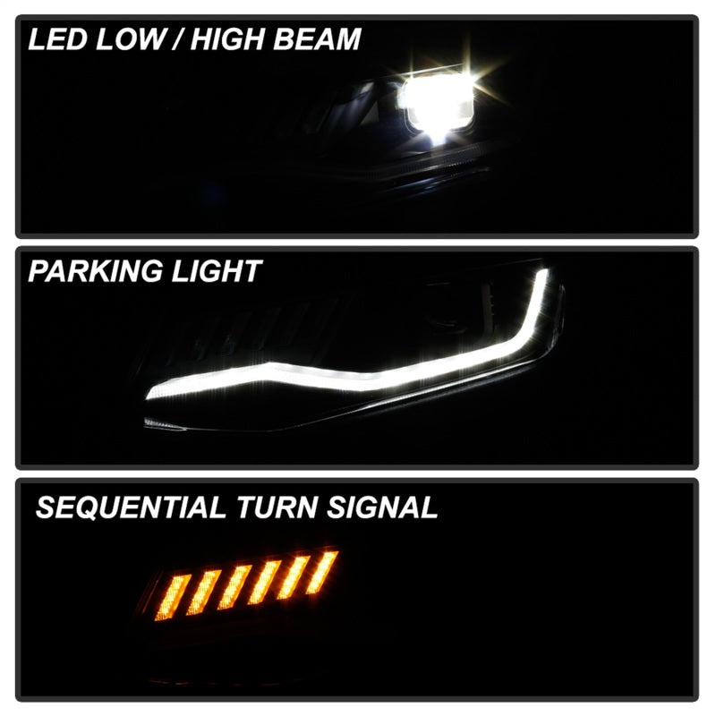 Spyder Chevy Camaro 16-18 HID Model Full LED Headlights Black PRO-YD-CCAM16HIDAP-SEQ-BK 5087355 5087355 Photo - Unmounted