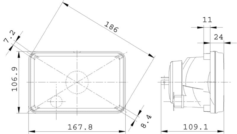 Hella Headlight Assembly 008888101 Technical Drawing