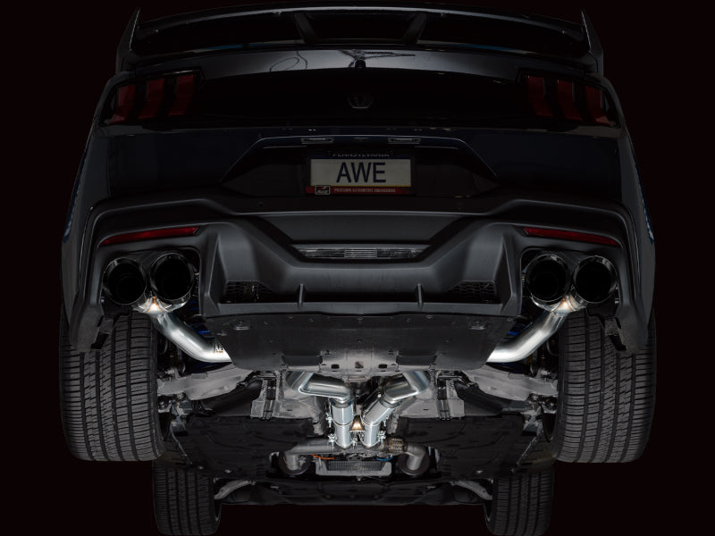 AWE Tuning AWE 2024 Ford Mustang Dark Horse S650 RWD Track Edition Catback Exhaust w/ Quad Diamond Black Tips 3020-43375 3020-43375 Photo - Mounted