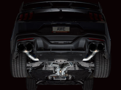 AWE Tuning AWE 2024 Ford Mustang Dark Horse S650 RWD Track Edition Catback Exhaust w/ Quad Diamond Black Tips 3020-43375 3020-43375 Photo - Mounted