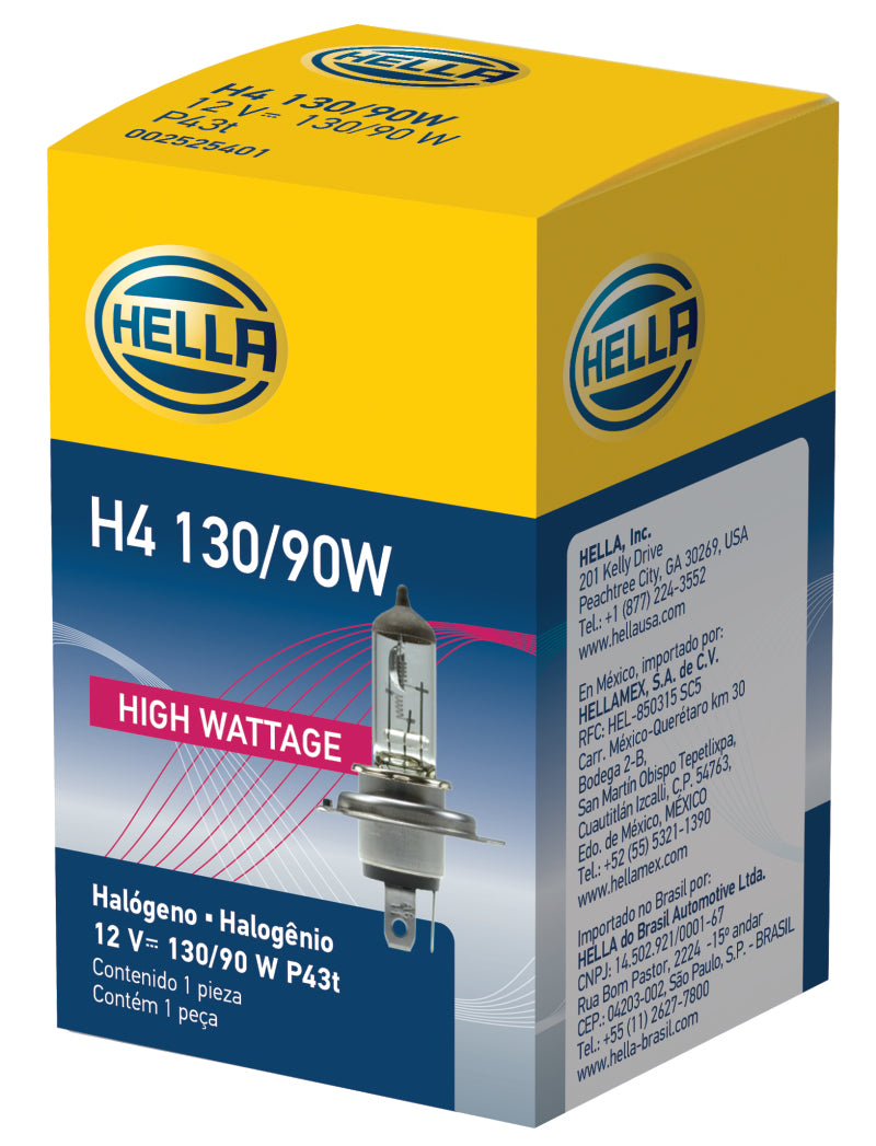 Hella H4 12V 130/90W Halogen Headlight Bulb - Universal H4 130/90W H4 130/90W Photo - in package