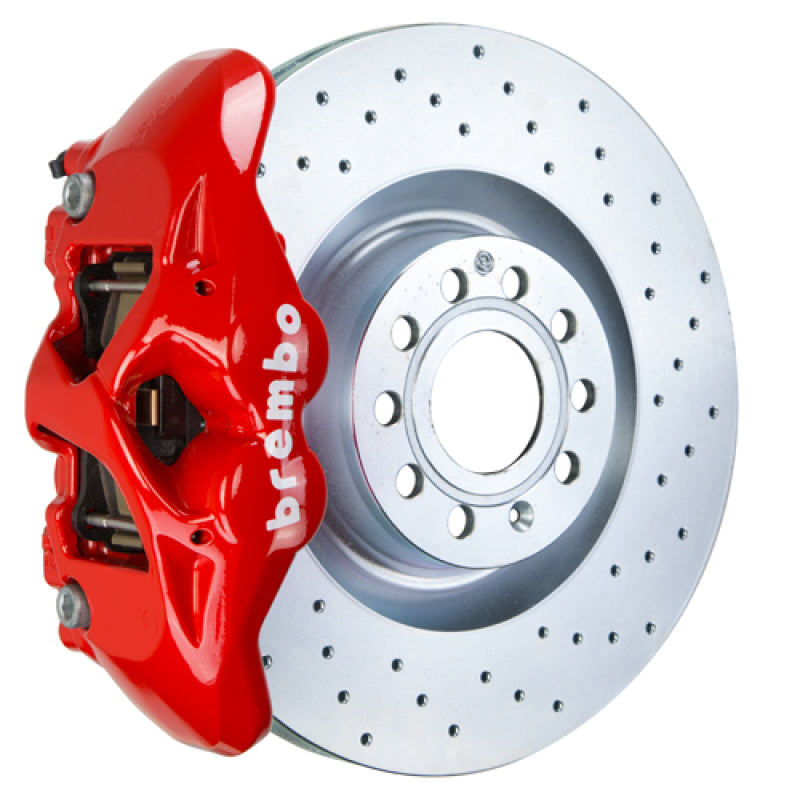 Brembo 07-15 TT 2.0T/07-15 TT 3.2/09-15 TTS Front GT BBK 4 Piston Cast 345x30 1pc Rotor Drilled-Red 1S4.8001A2 1S4.8001A2 Photo - Primary