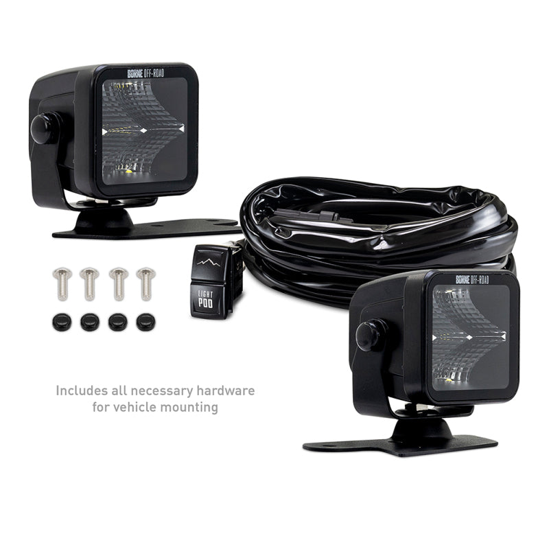 Borne Off-Road 21+ Bronco Light Pods 2pc Ditch 3x3 Flood BNLT-BR-21-DT2F BNLT-BR-21-DT2F Photo - Primary