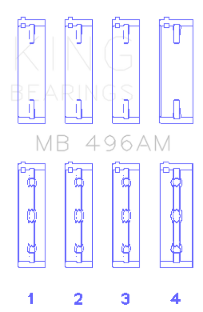 King Engine Bearings King Mazda KL V6 (Size STD) Main Bearing Set of 4 MB496AM MB496AM Photo - Primary