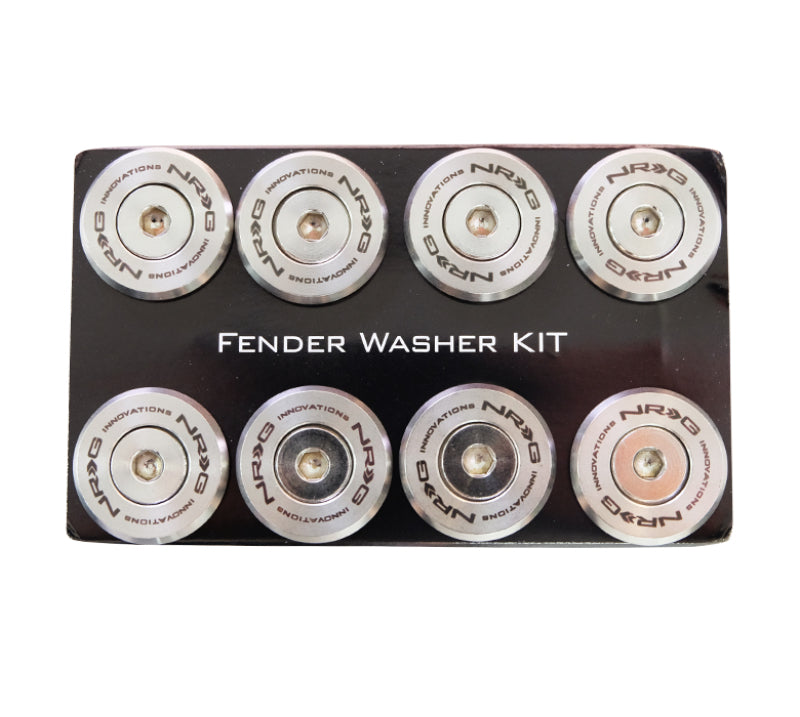NRG M Style Fender Washer Kit TI Series M6 Bolts For Metal (Silver Washer/Silver Screw) - Set of 10 FW-380SS FW-380SS Photo - Primary