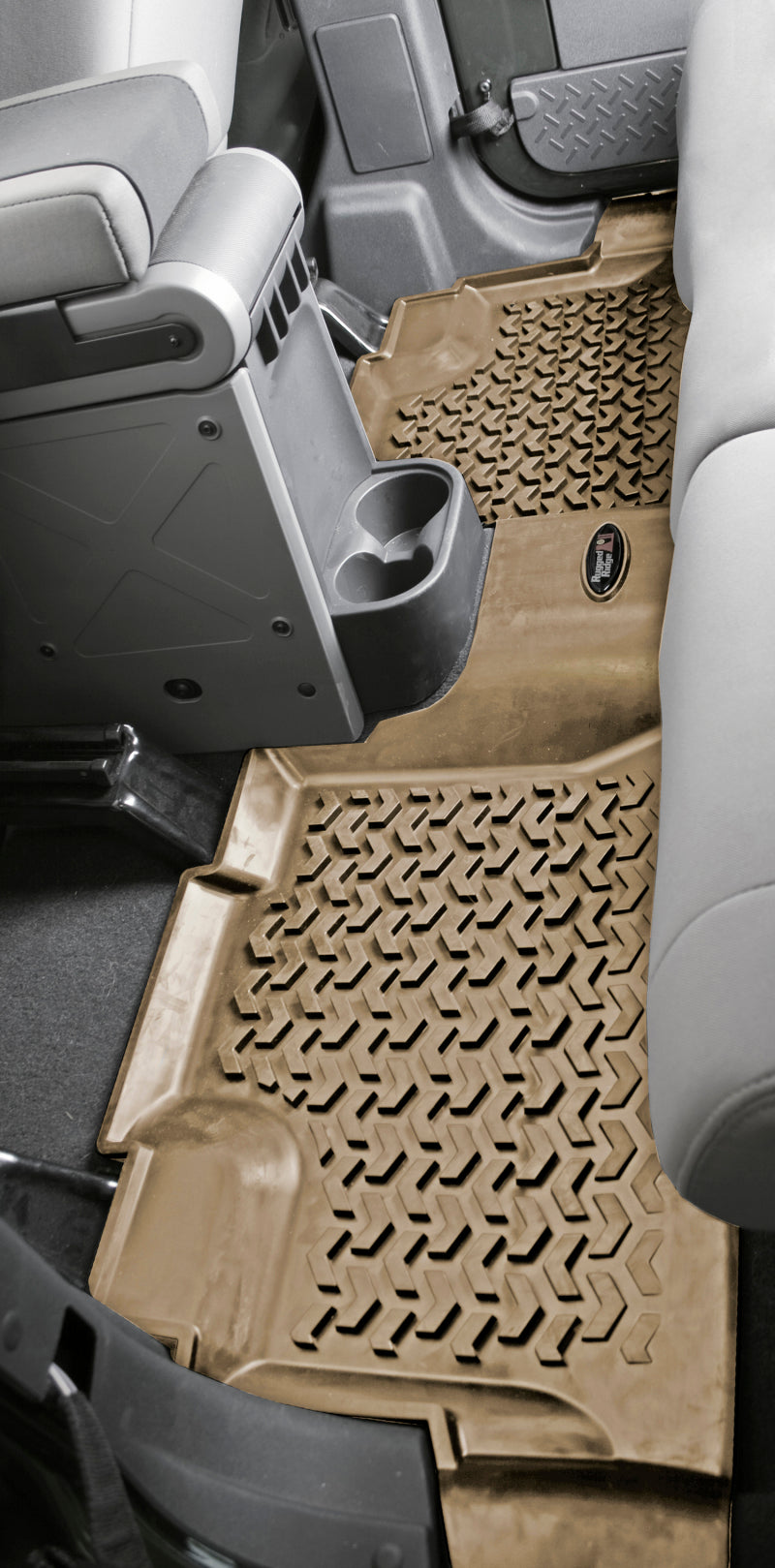 Rugged Ridge All Terrain Floor Liner, Rear, Black; 07-18 Jeep Wrangler JKU 12950.01 Photo - Primary