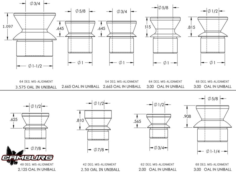 Camburg 1.25in. x 5/8in. Hi-misalignment Spacers (pair) CAM-040094 CAM-040094 Photo - out of package