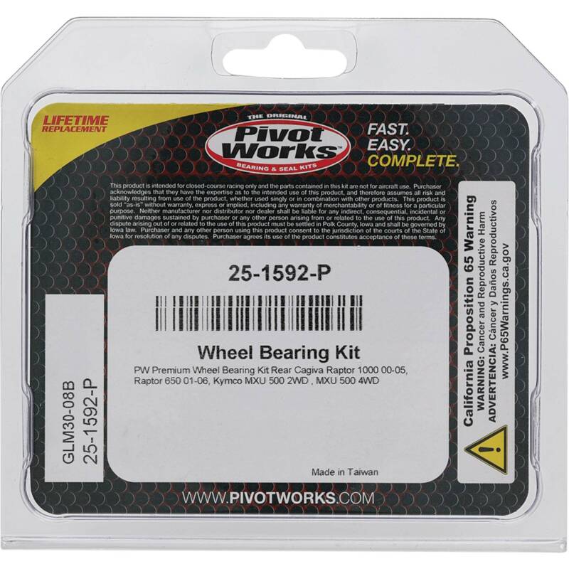 Pivot Works Cagiva, Kymco Wheel Bearing Kit Premium Bearings 25-1592-P 25-1592-P Photo - Primary