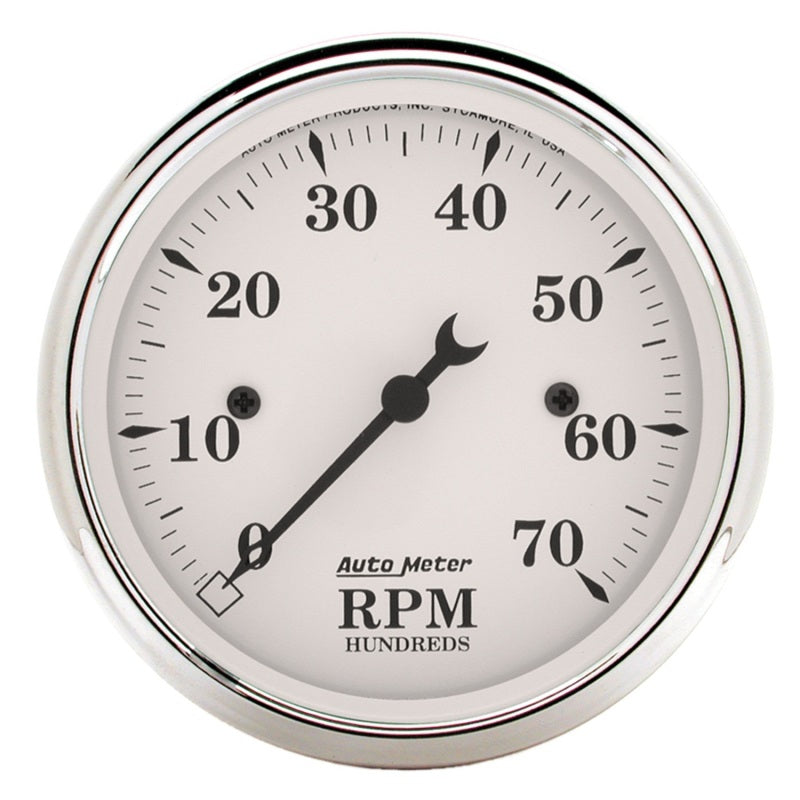 Autometer Gauge, Tachometer, 3 1/8", 7K Rpm, In-Dash, Old Tyme White 1695 Photo - Primary