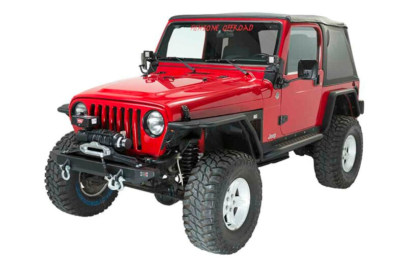 Fishbone Offroad 97-06 Jeep Wrangler TJ Winch Plate Steel - Black Textured Powdercoat Piranha Series FB21052 FB21052 Photo - lifestyle view