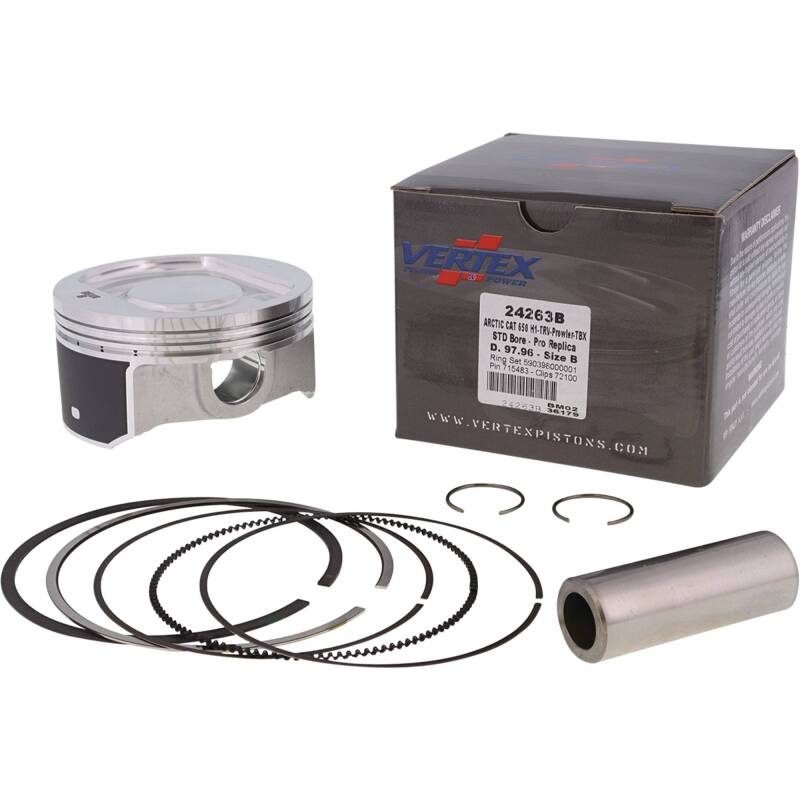 Vertex Pistons Vertex Piston 05-11 Arctic Cat 650 H1 4x4 650cc Forged Replica Piston Kit 24263B 24263B Photo - Primary