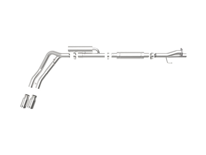 aFe Rebel Series 3in 409 SS Cat-Back Exhaust w/ Polish Tips 17-20 Ford F-250 V8 6.2L 49-43117-P 49-43117-P Photo - Close Up