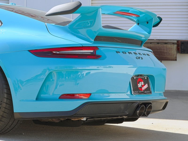 aFe 14-16 Porsche 911 GT3 991.1 H6 3.8L MACH Force-Xp 304 SS Cat-Back Exhaust System w/ Carbon Tips 49-36450-C 49-36450-C Photo - Mounted
