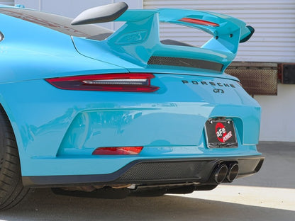 aFe 14-16 Porsche 911 GT3 991.1 H6 3.8L MACH Force-Xp 304 SS Cat-Back Exhaust System w/ Carbon Tips 49-36450-C 49-36450-C Photo - Mounted