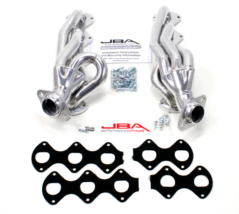 JBA 05-10 Ford F-Series 6.8L 3V V10 1-1/2in Primary Silver Ctd Cat4Ward Header 1670SJS 1670SJS Photo - Primary