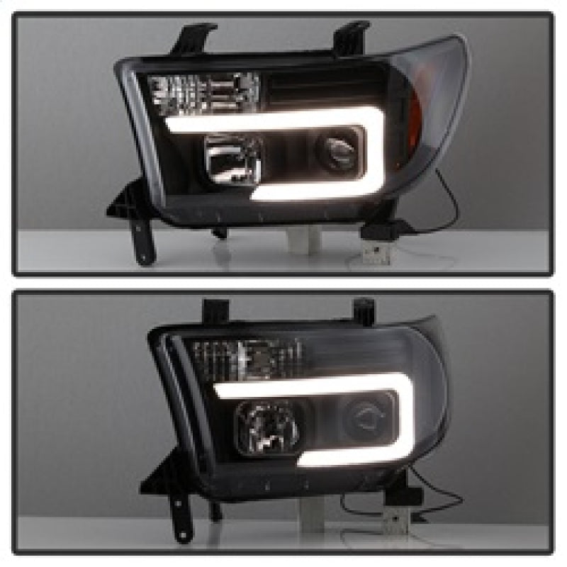 Spyder 08-13 Toyota Sequoia Projector Headlights - Light Bar DRL - Black PRO-YD-TTU07V2-LB-BK 5085344 5085344 Photo - Unmounted