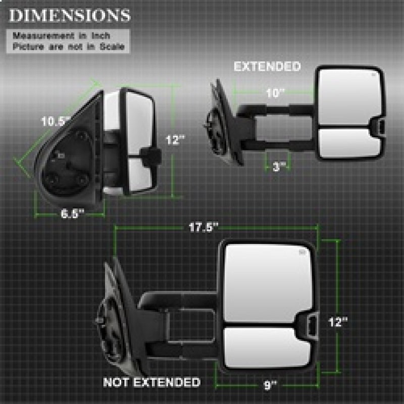 SPYDER xTune Chevy Silverado 07-13 Heated Amber LED Signal Mirrors Chrome MIR-CSIL07S-G3C-PWH-AM-SET 9936760 9936760 Photo - Unmounted