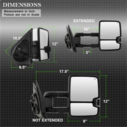 SPYDER xTune Chevy Silverado 07-13 Heated Amber LED Signal Mirrors Chrome MIR-CSIL07S-G3C-PWH-AM-SET 9936760 9936760 Photo - Unmounted