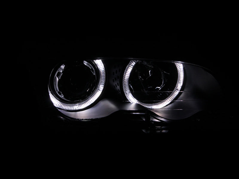 Anzo 1999-2001 BMW 3 Series E46 Projector Headlights w/ Halo Black 121015 Photo - Unmounted