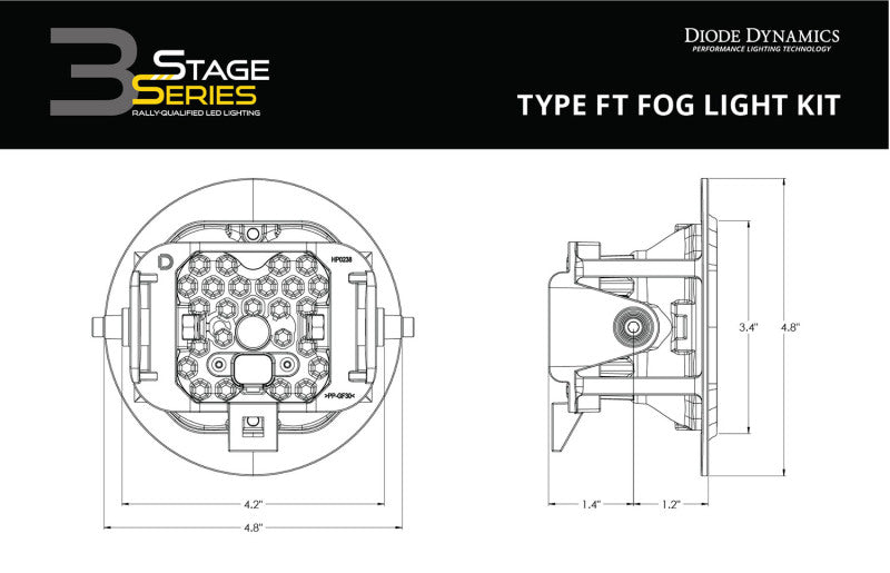 Diode Dynamics SS3 Max Type FT Kit ABL - White SAE Fog DD7025 DD7025 User 8