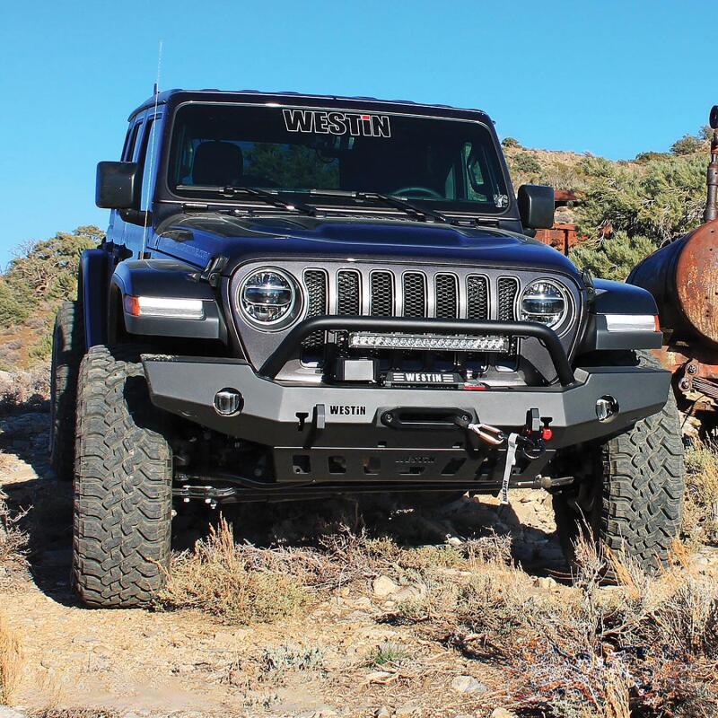 Westin WJ2 Full Width Front Bumper w/Bull Bar 59-80115 Photo - Mounted