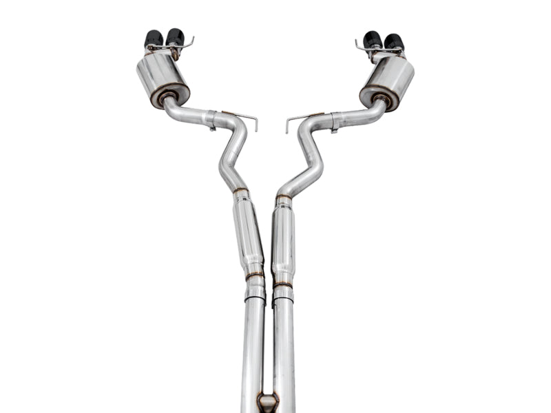 AWE Tuning 2018+ Ford Mustang GT (S550) Cat-back Exhaust - Touring Edition (Quad Diamond Black Tips) 3015-43106 3015-43106 Photo - out of package