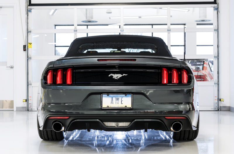 AWE Tuning S550 Mustang EcoBoost Axle-back Exhaust - Touring Edition (Chrome Silver Tips) 3015-32086 3015-32086 Photo - Mounted
